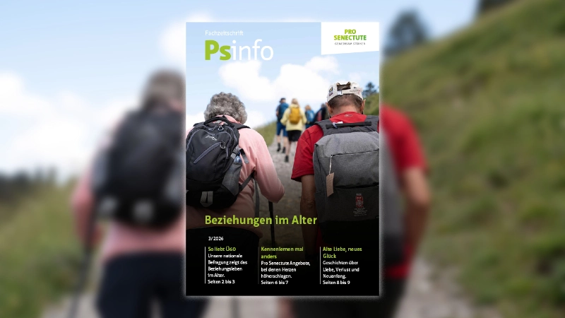 Cover-Visualisierung der Fachzeitschrift Psinfo zum Thema Beziehungen im Alter