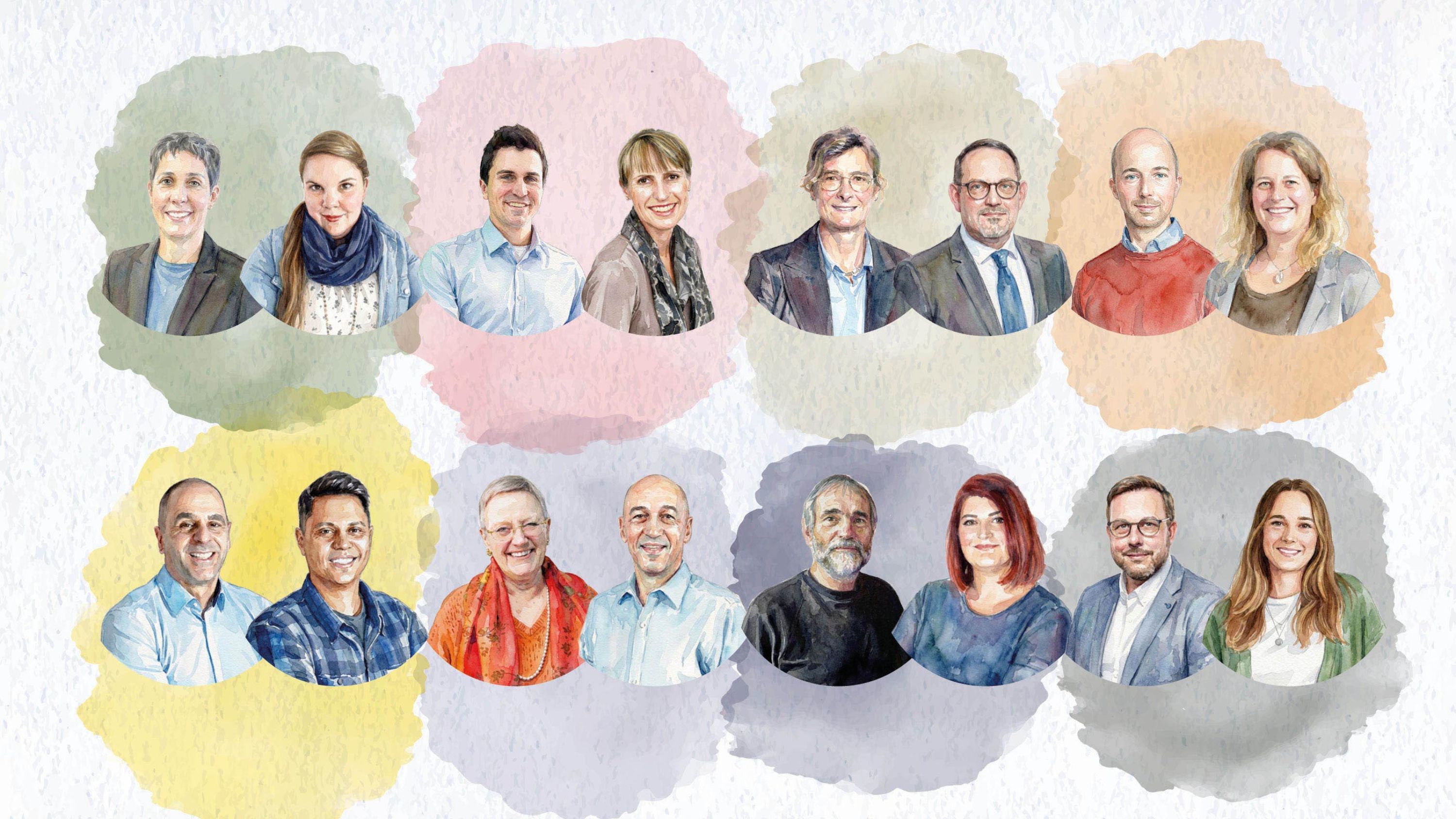 Da sinistra a destra: Corinne Ottiger, Lisa Hadorn, Matteo Rossier, Birgit Janka, Sonya Janka, Alexander Widmer, Alexandre Gabus, Luigi Abbatecola, William Dunkel, Claude Howald, Carlo Santarelli, Carlo Denti, Monica Santoro, Emmanuel Michielan, Laura Jones