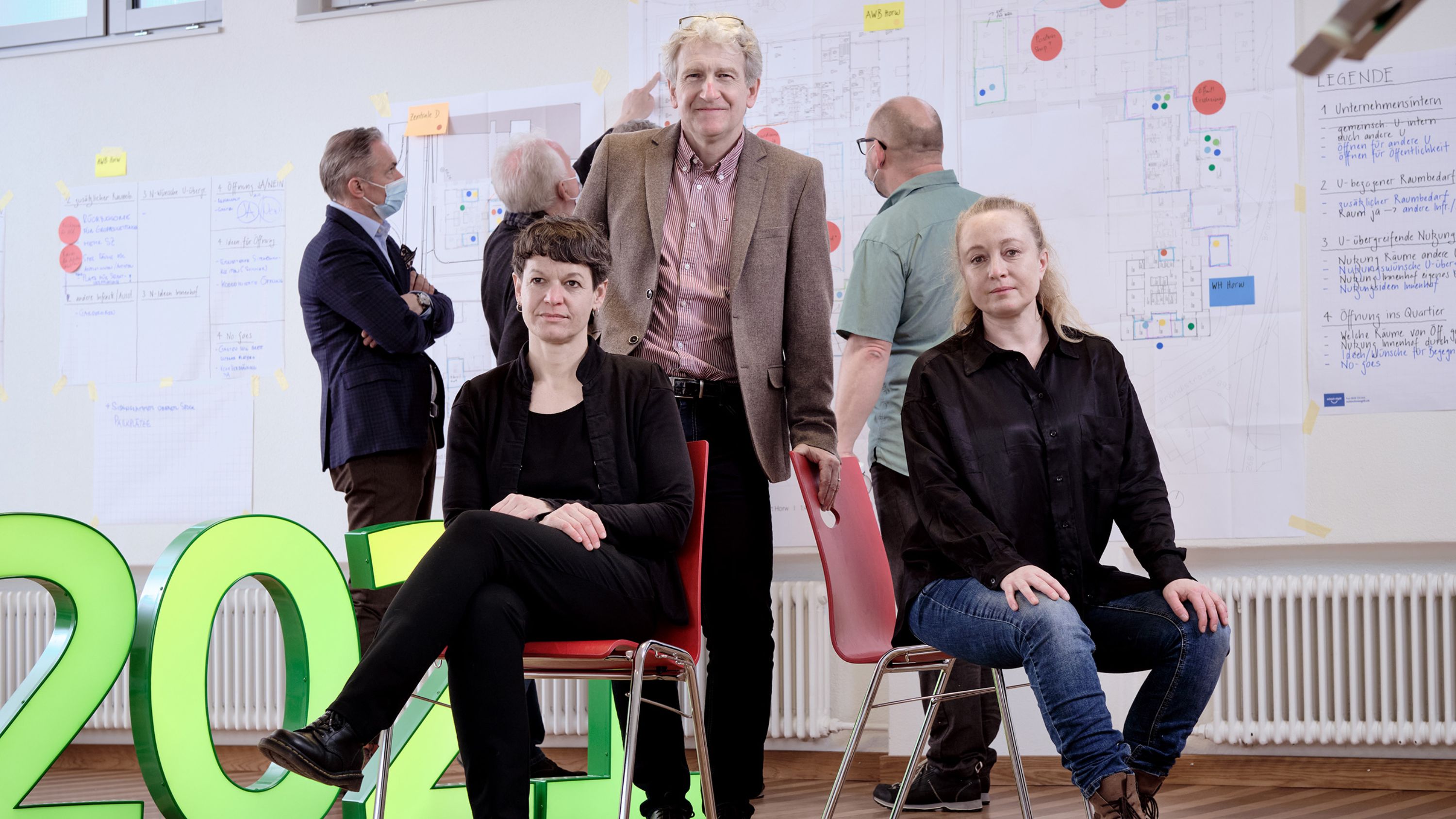 Sandra Remund, Marcel Schuler et Sonia Di Paolo (depuis la gauche) de Pro Senectute canton de Lucerne