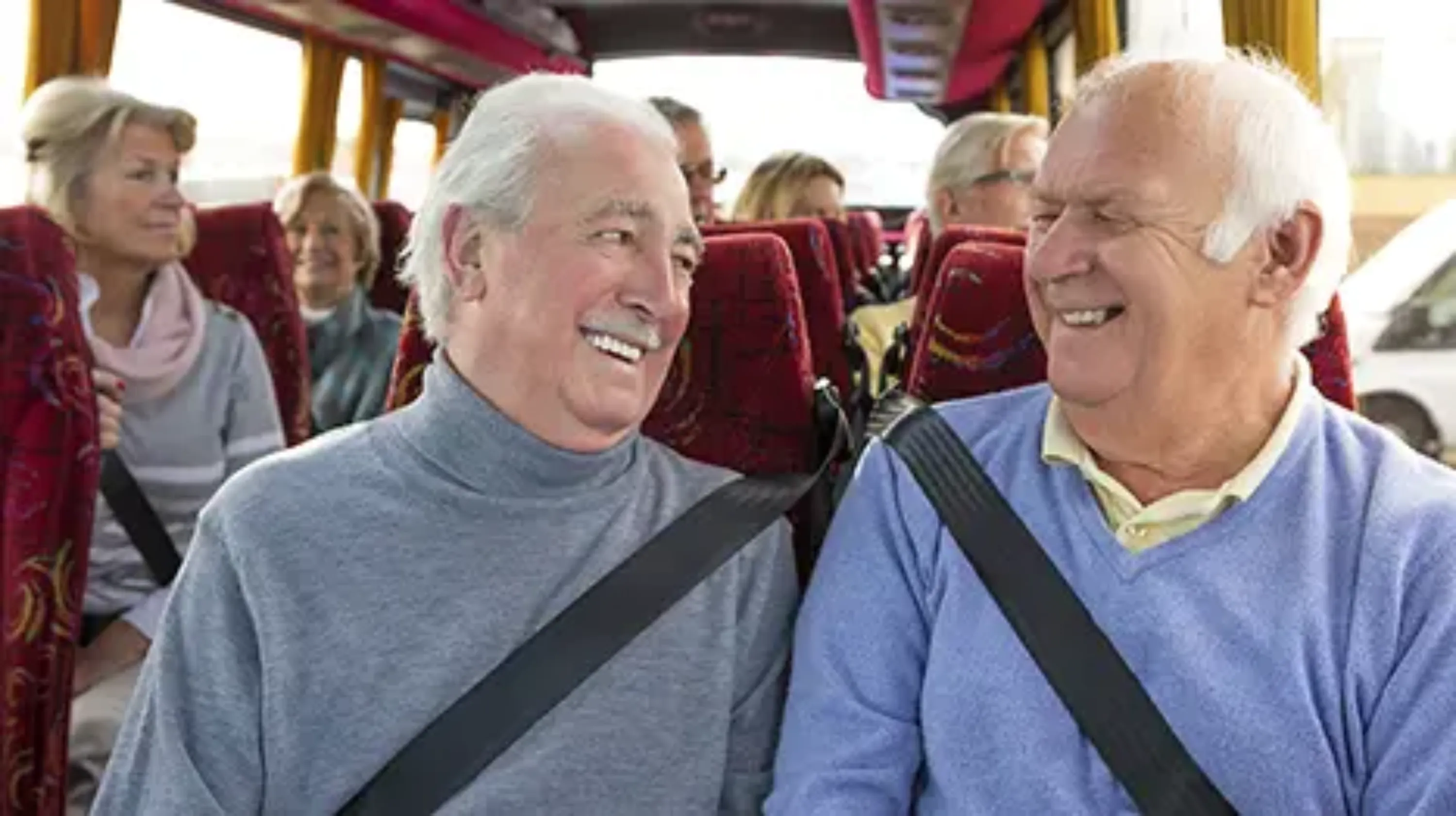 groupe de personnes dans un bus pour une excursion