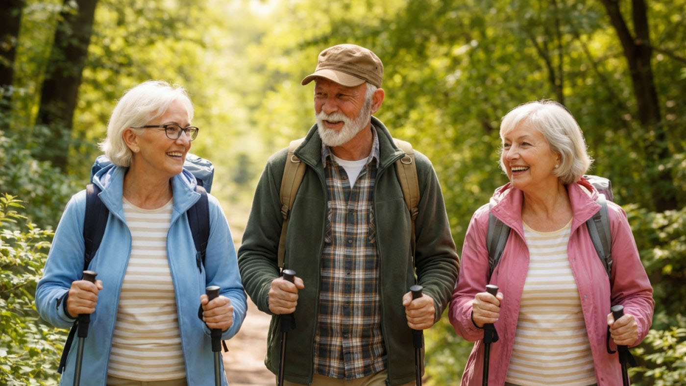 Eine frisch pensionierte Frau sitzt auf auf einer Holzbank.